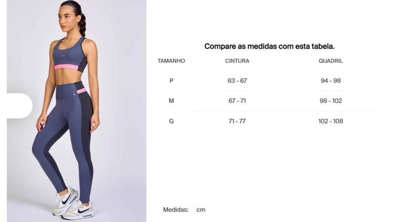 Imagem de Legging Recorte De Supplex Com Elástico Alto Giro 2332315