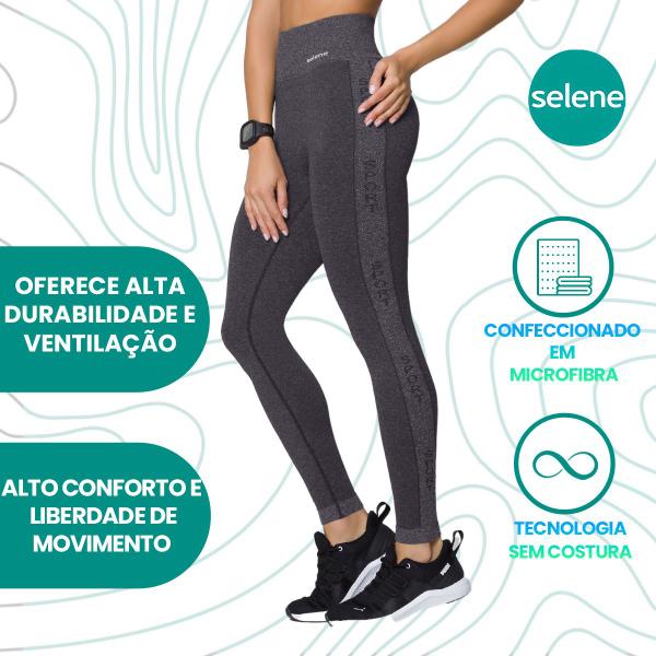 Imagem de Legging Selene Fitness Cós Cintura Alta Sem Costura Para Academia