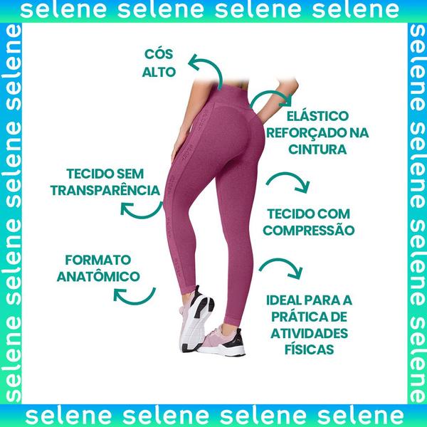 Imagem de Legging Selene Fitness Cós Cintura Alta Sem Costura Para Academia