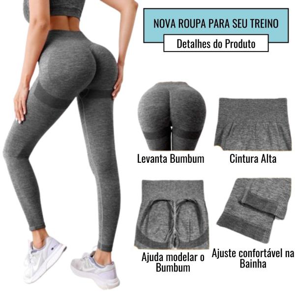 Imagem de Legging sem Costura Levanta Bumbum Cintura Alta treinos pilates/yoga e caminhada