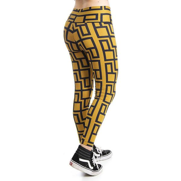 Imagem de Legging Suplex Básica Cintura Média Geometric Amarelo Feminino