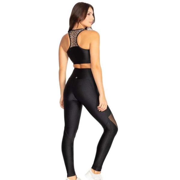 Imagem de Legging Trinys Slim Mesh Recortes - Preto