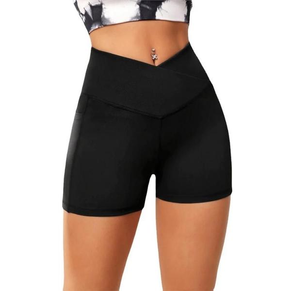 Imagem de Legging Yoga Feminina Cintura Alta com Bolsos - Shorts de Motociclista para Fitness