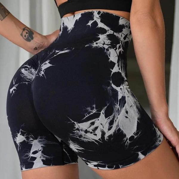 Imagem de Leggings de Cintura Alta Sem Costura para Mulheres - Tie Dye - Ideal para Academia e Corrida