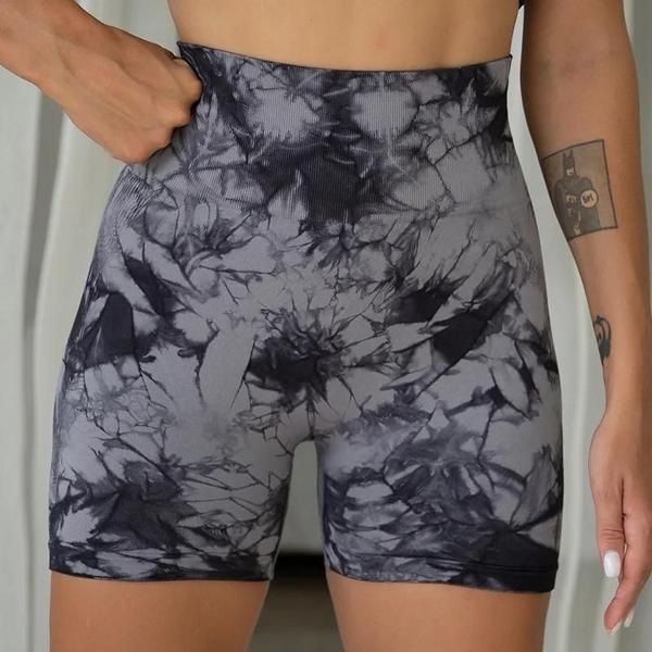 Imagem de Leggings de Cintura Alta Sem Costura para Mulheres - Tie Dye - Ideal para Academia e Corrida