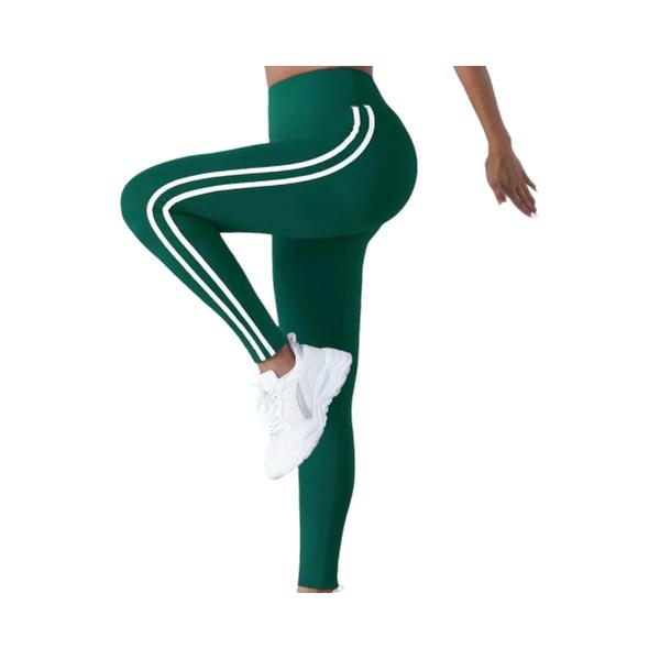 Imagem de Leggings de Yoga Cintura Alta Listrada - Elástico, Fino e para Levantamento de Bumbum