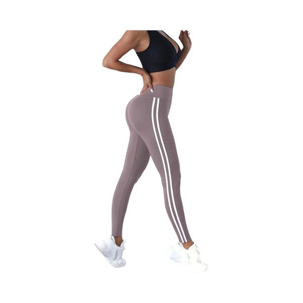 Leggings de Yoga Cintura Alta Listrada - Elástico, Fino e para Levantamento de Bumbum Imagem de Leggings de Yoga Cintura Alta Listrada - Elástico, Fino e para Levantamento de Bumbum
