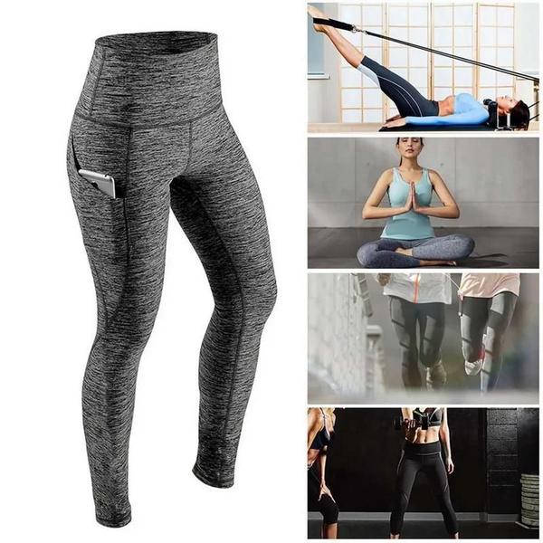 Imagem de Leggings de Yoga Cintura Alta para Mulheres - Controle de Barriga, Bolsos e Design Sem Costura