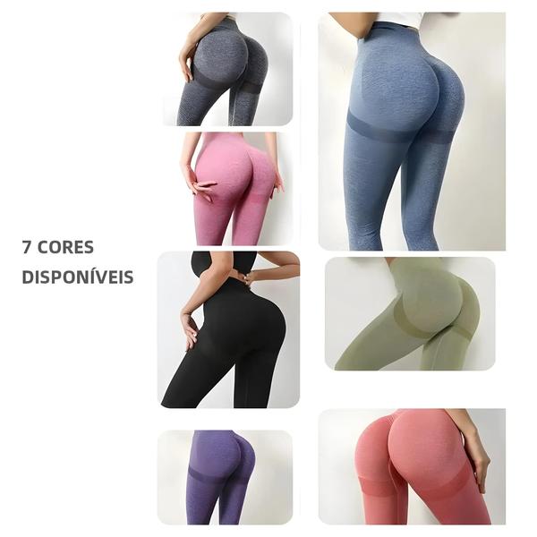 Imagem de Leggings de Yoga Cintura Alta Sem Costura - Compressão para Controle de Barriga