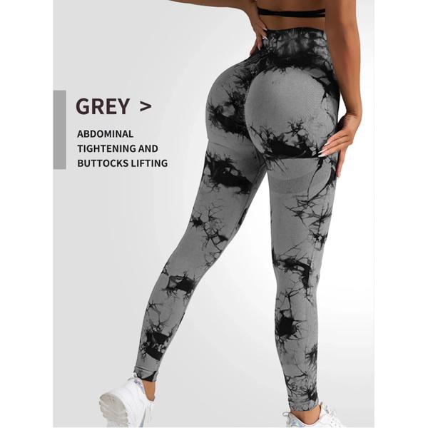 Imagem de Leggings de Yoga Cintura Alta Sem Costura Tie Dye - Fitness e Treino