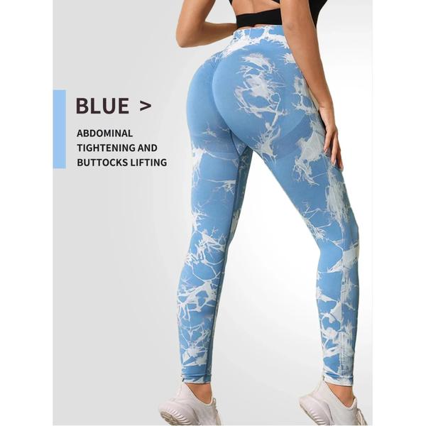 Imagem de Leggings de Yoga Cintura Alta Sem Costura Tie Dye - Fitness e Treino