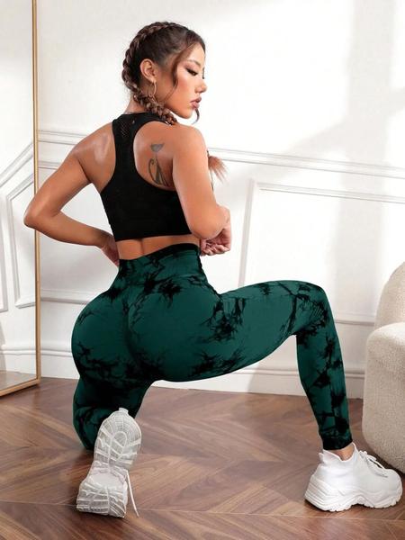 Imagem de Leggings de Yoga Sem Costura com Cintura Alta Tie Dye - Fitness e Treino