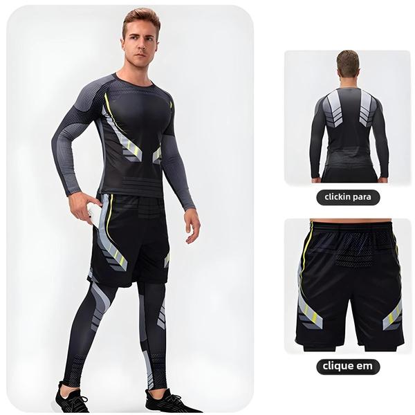 Imagem de Leggings Masculina de Corrida - Secagem Rápida para Academia e Treino