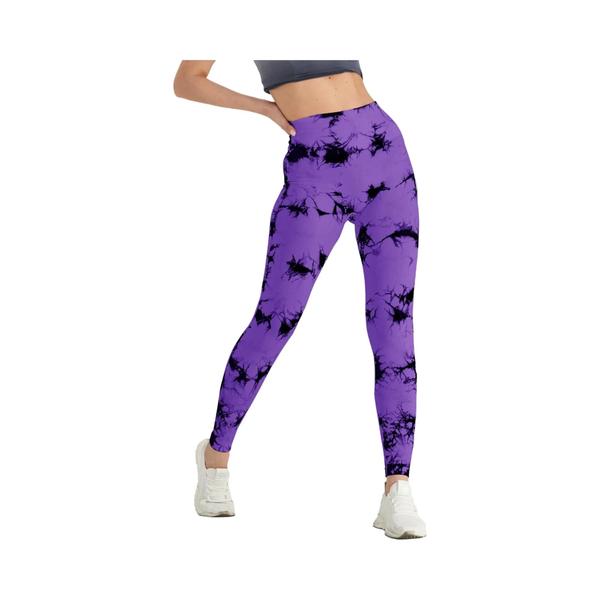 Imagem de Leggings Yoga Cintura Alta Sem Costura Tie Dye - Controle de Barriga para Treino