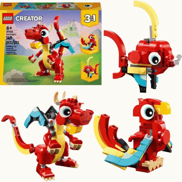 Imagem de LEGO 3 Em 1 Creator Dragão Vermelho 149 Peças 6+ 31145