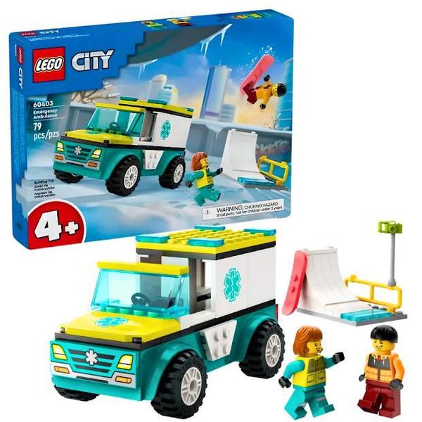 Lego City Ambulância De Emergência E Snowboarder 60403 Imagem de Lego City Ambulância De Emergência E Snowboarder 60403