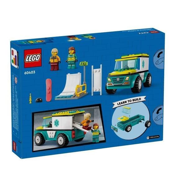 Imagem de Lego City Ambulância De Emergência E Snowboarder - 60403