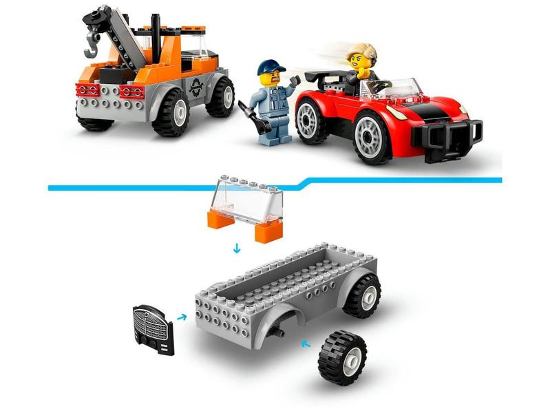 Imagem de LEGO City Caminhão de Reboque e Conserto de Carro  - Esportivo 60435 101 Peças