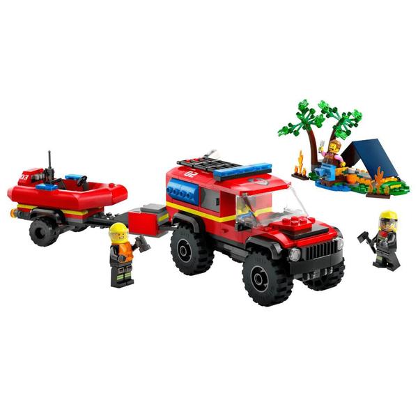 Imagem de Lego City - Caminhão dos Bombeiros 4x4 com Barco de Resgate - 60412