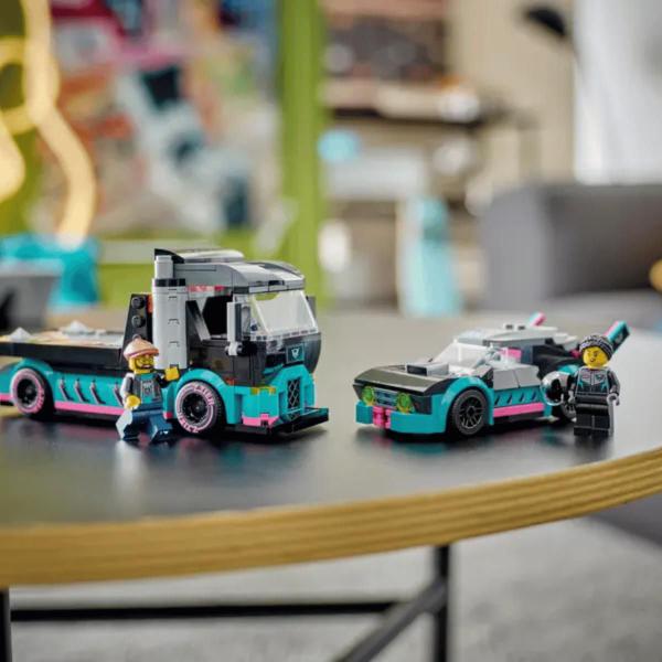 Imagem de Lego City Carro de Corrida e Caminhão de Transporte