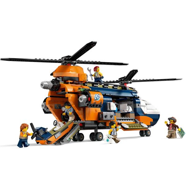 LEGO City - Helicóptero Jungle Explorer no acampamento base Imagem de LEGO City - Helicóptero Jungle Explorer no acampamento base
