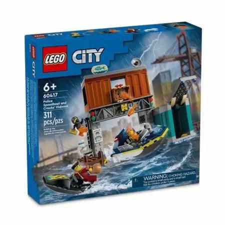 Imagem de LEGO City Lancha Rápida da Polícia e Esconderijo dos Ladrões - 60417