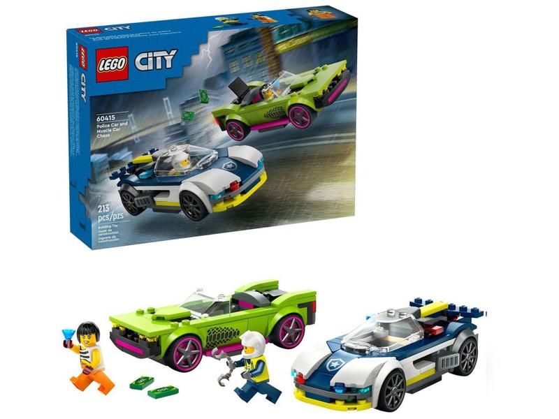 LEGO City Perseguição de Carro da Polícia e Muscle - Car 60415 213 Peças Imagem de LEGO City Perseguição de Carro da Polícia e Muscle - Car 60415 213 Peças