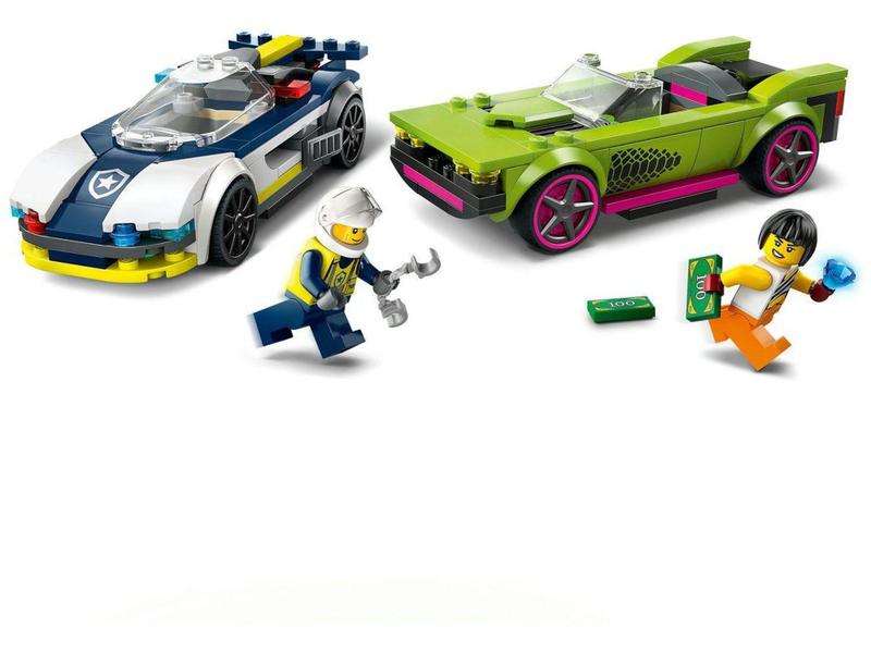 LEGO City Perseguição de Carro da Polícia e Muscle - Car 60415 213 Peças Imagem de LEGO City Perseguição de Carro da Polícia e Muscle - Car 60415 213 Peças