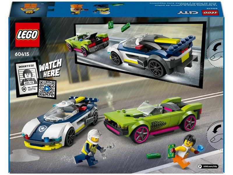 LEGO City Perseguição de Carro da Polícia e Muscle - Car 60415 213 Peças Imagem de LEGO City Perseguição de Carro da Polícia e Muscle - Car 60415 213 Peças