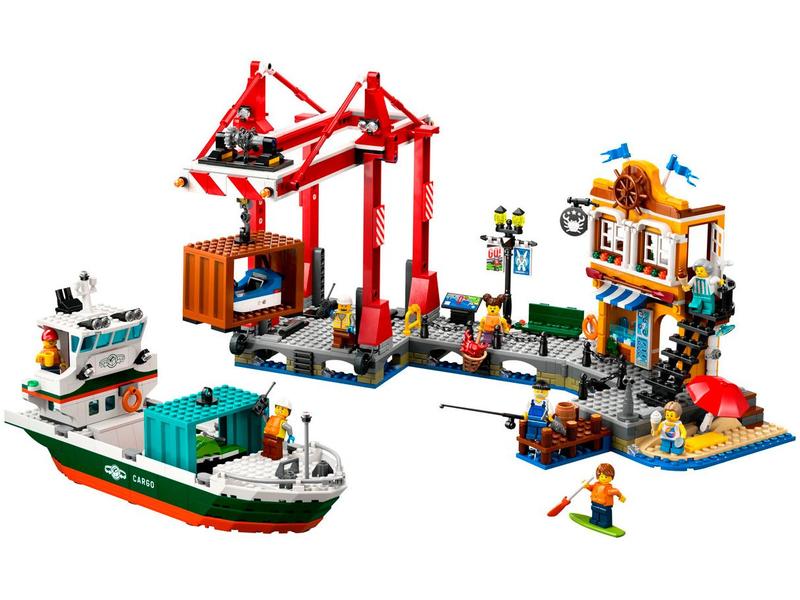 Imagem de LEGO City Porto à Beira-mar com Navio de Carga