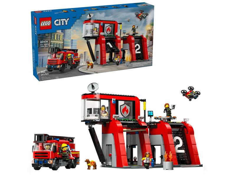 Imagem de LEGO City Quartel e Caminhão dos Bombeiros 60414