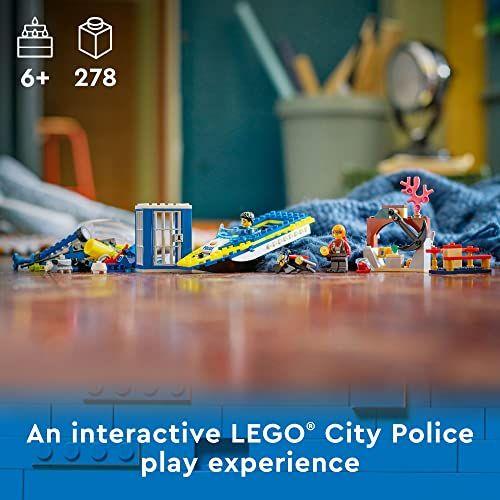 Imagem de LEGO City Water Police Detective Missions 60355 Interactive Digital Building Toy Set para crianças, meninos e meninas com mais de 6 anos (278 peças)