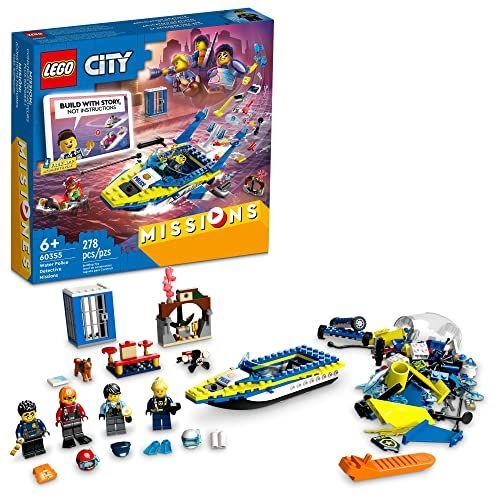 Imagem de LEGO City Water Police Detective Missions 60355 Interactive Digital Building Toy Set para crianças, meninos e meninas com mais de 6 anos (278 peças)