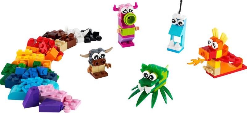 Imagem de LEGO Classic Criaturas Criativas, 5 Ideias de Bonecos Monstruosos (140 Peças)