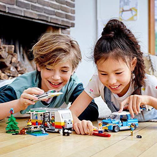 Imagem de LEGO Creator 3 em 1 Caravan Family Holiday 31108 Kit de construção de brinquedos de férias para crianças que amam brincadeiras criativas e jogos de aventura de acampamento com bonecos de animais fofos (766 peças)