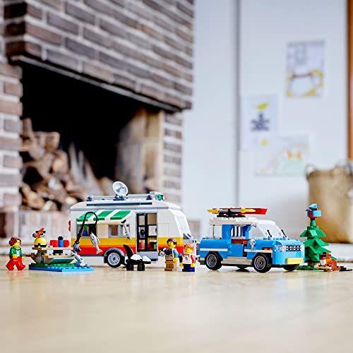 Imagem de LEGO Creator 3 em 1 Caravan Family Holiday 31108 Kit de construção de brinquedos de férias para crianças que amam brincadeiras criativas e jogos de aventura de acampamento com bonecos de animais fofos (766 peças)