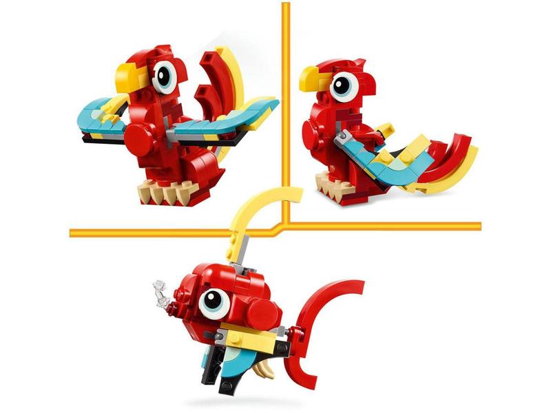 Imagem de LEGO Creator 3 em 1 Dragão Vermelho - 31145 149 Peças