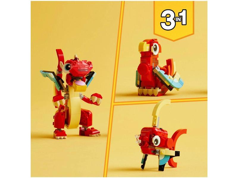 Imagem de LEGO Creator 3 em 1 Dragão Vermelho - 31145 149 Peças