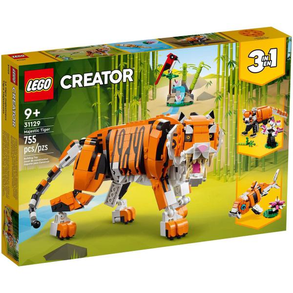 Lego Creator 3 Em 1 Tigre Majestoso 755 Peças - 31129 Imagem de Lego Creator 3 Em 1 Tigre Majestoso 755 Peças - 31129