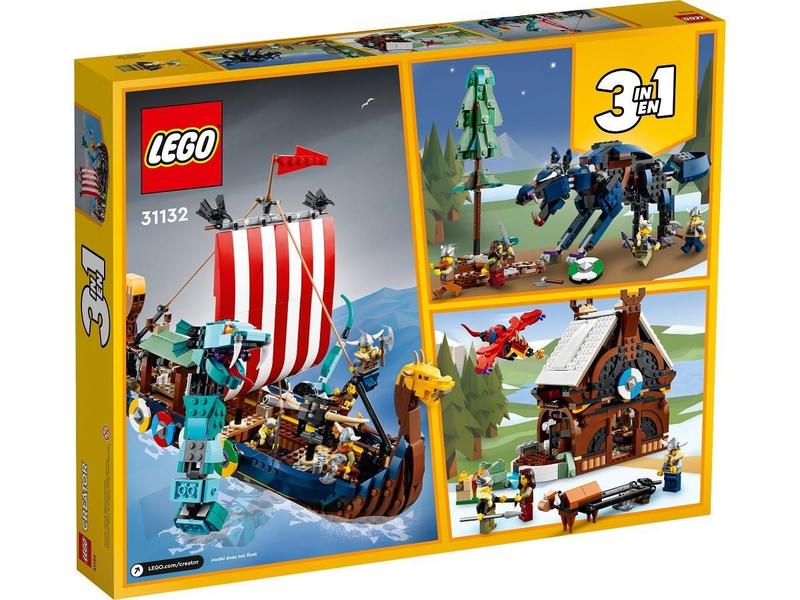 Imagem de Lego creator 3 in en 1 navio viking e a serpente de midgard