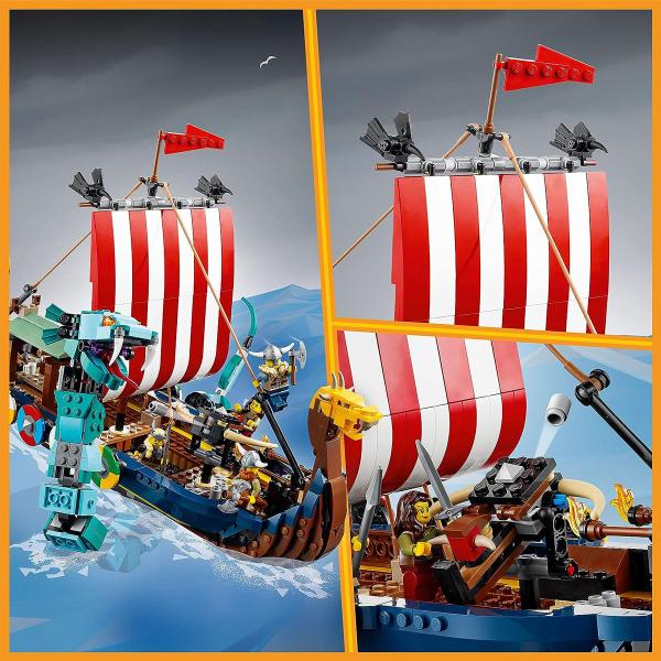 Imagem de Lego Creator 31132 3 Em 1 Navio Viking Serpente De Midgard