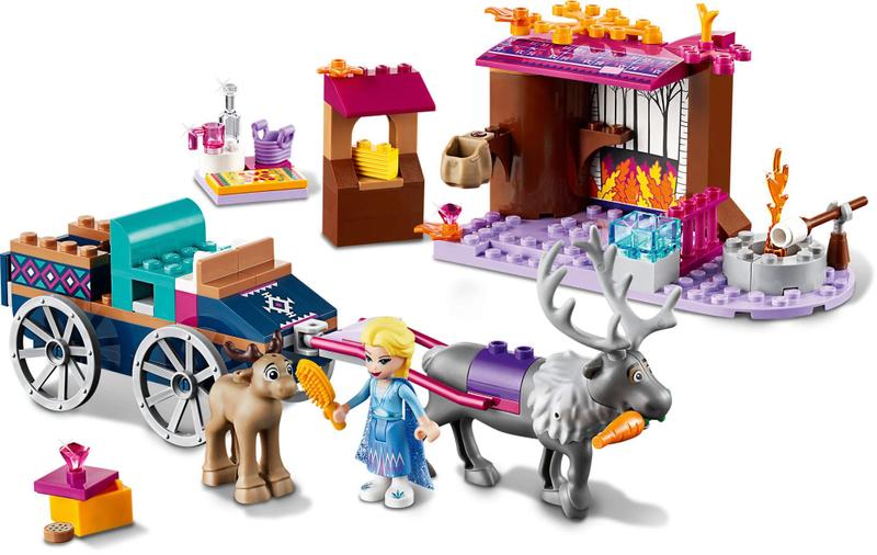 Imagem de LEGO Disney Frozen II Elsa's Wagon Carriage Adventure 41166 Building Kit com Elsa &amp Sven Toy Figure (116 Peças)