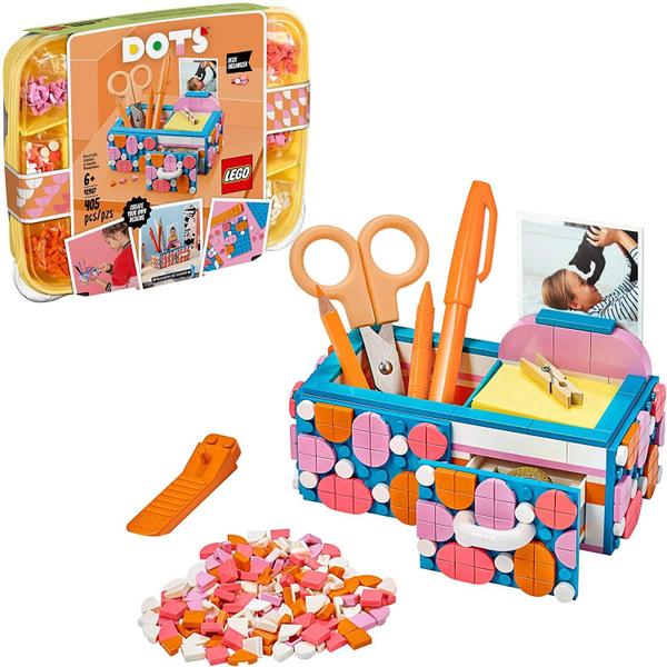 Imagem de LEGO DOTS Desk Organizer 41907 DIY Craft Decorations Kit para crianças que gostam de projetar e redesenhar seus próprios itens de decoração de quarto para usar, faz um presente divertido e inspirador, novos 2020 (405 peças)