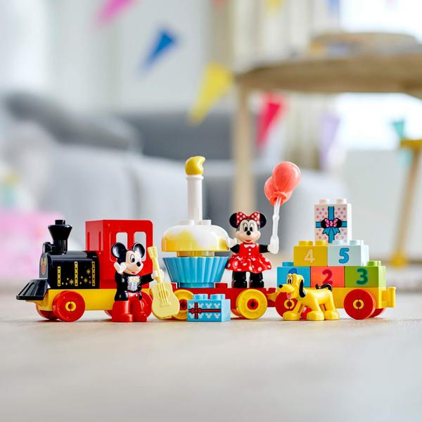 Imagem de LEGO DUPLO Disney Mickey &amp Minnie Birthday Train 10941 Kids's Birthday Number Train Learning and Building Playset, Nova 2021 (22 Peças)