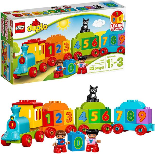 Imagem de LEGO DUPLO Meu Primeiro Número Trem 10847 Aprendizado e Contagem Kit de Construção de Conjunto de Trens e Brinquedo Educacional para 1 1/2-3 Anos de Idade (23 peças)