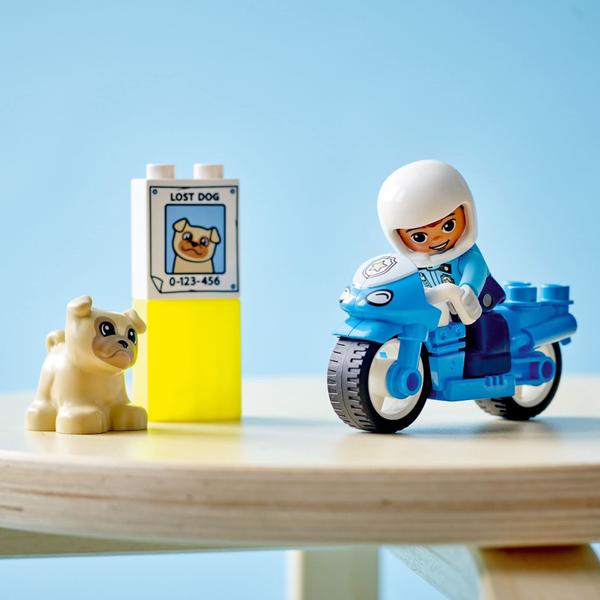 Imagem de LEGO DUPLO Rescue Police Motorcycle 10967 Brinquedo de construção para brincadeiras imaginativas bicicleta policial para crianças a partir de 2 anos (5 peças)