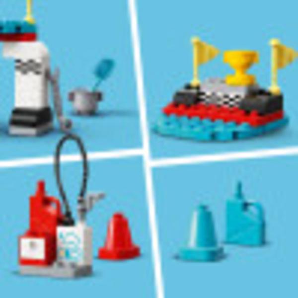 Imagem de LEGO DUPLO Town Race Cars 10947 Cool Car-Race Building Toy Playset imaginativo e de desenvolvimento para crianças e crianças Novo 2021 (44 peças)