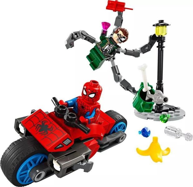 Imagem de Lego Marvel 76275 Perseguicao de Motocicleta: Homem-Aranha vs. Dock Ock