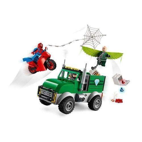 Imagem de LEGO Marvel Spider-Man Vulture's Trucker Robbery 76147 Playset com Brinquedo de Caminhão de Banco Construível e Minifiguras de Super-Herói, Nova 2020 (93 Peças)