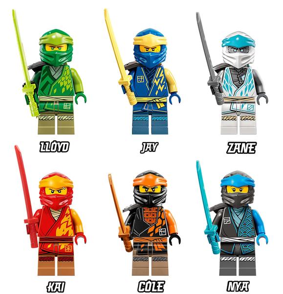 Imagem de LEGO NINJAGO Legacy Minifigure Combo Pack - Lloyd, Jay, Kai, Cole, Zane, NYA (com armas)